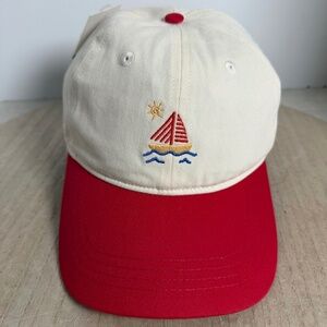 Frasier Sterling Sport Sailboat Hat Women’s Adjustable Cream Red NWT